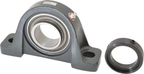 Browning - 1-15/16" ID, 8" OAL x 4-9/16" OAH Pillow Block - 5,216 Lb Static Cap, 7,889 Lb Dyn Cap, 6-3/16" Btw Mnt Hole Ctrs, 2-1/4" Base-to-Ctr Ht, Cast Iron - Industrial Tool & Supply