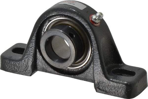 Browning - 1" ID, 5-1/2" OAL x 2-13/16" OAH Pillow Block - 1,651 Lb Static Cap, 2,801 Lb Dyn Cap, 4-1/8" Btw Mnt Hole Ctrs, 1-7/16" Base-to-Ctr Ht, Cast Iron - Industrial Tool & Supply