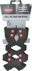 Ergodyne - Size 8-11, (Women's Size 9.5-12.5) Strap-On Cleat - Steel Studs Traction, Black - Industrial Tool & Supply