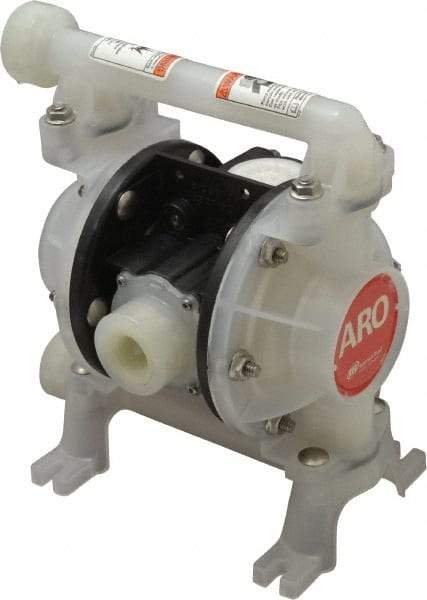 ARO/Ingersoll-Rand - 3/8" NPT, Nonmetallic, Air Operated Diaphragm Pump - PTFE Diaphragm, Polypropylene Housing - Industrial Tool & Supply