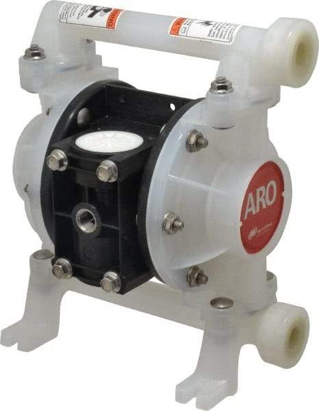 ARO/Ingersoll-Rand - 3/8" NPT, Nonmetallic, Air Operated Diaphragm Pump - PTFE Diaphragm, Polypropylene Housing - Industrial Tool & Supply
