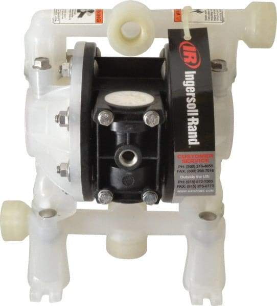 ARO/Ingersoll-Rand - 1/2" NPT, Nonmetallic, Air Operated Diaphragm Pump - Santoprene Diaphragm, Polypropylene Housing - Industrial Tool & Supply