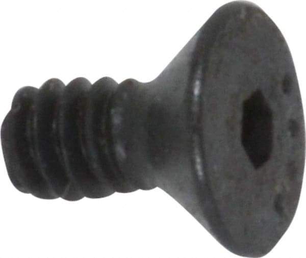 Made in USA - #4-40 UNC Hex Socket Drive, 82° Flat Screw - Alloy Steel, Black Oxide Finish, Fully Threaded, 1/4" OAL - Industrial Tool & Supply
