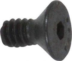 Made in USA - #4-40 UNC Hex Socket Drive, 82° Flat Screw - Alloy Steel, Black Oxide Finish, Fully Threaded, 1/4" OAL - Industrial Tool & Supply