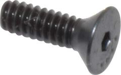 Made in USA - #4-40 UNC Hex Socket Drive, 82° Flat Screw - Alloy Steel, Black Oxide Finish, Fully Threaded, 3/8" OAL - Industrial Tool & Supply