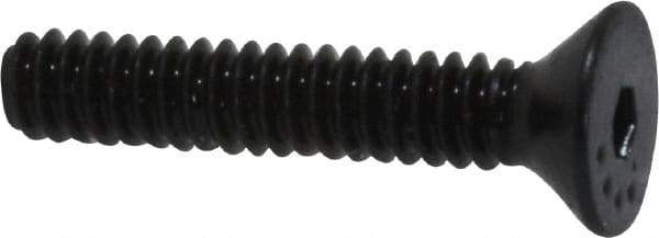 Made in USA - #4-40 UNC Hex Socket Drive, 82° Flat Screw - Alloy Steel, Black Oxide Finish, Fully Threaded, 5/8" OAL - Industrial Tool & Supply