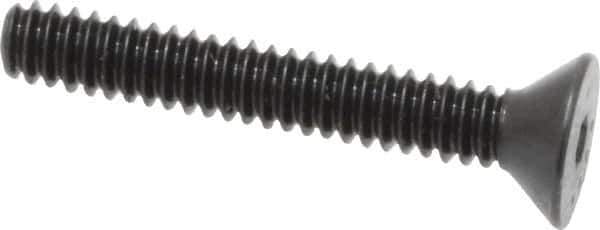 Made in USA - #4-40 UNC Hex Socket Drive, 82° Flat Screw - Alloy Steel, Black Oxide Finish, Fully Threaded, 3/4" OAL - Industrial Tool & Supply