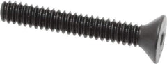 Made in USA - #4-40 UNC Hex Socket Drive, 82° Flat Screw - Alloy Steel, Black Oxide Finish, Fully Threaded, 3/4" OAL - Industrial Tool & Supply