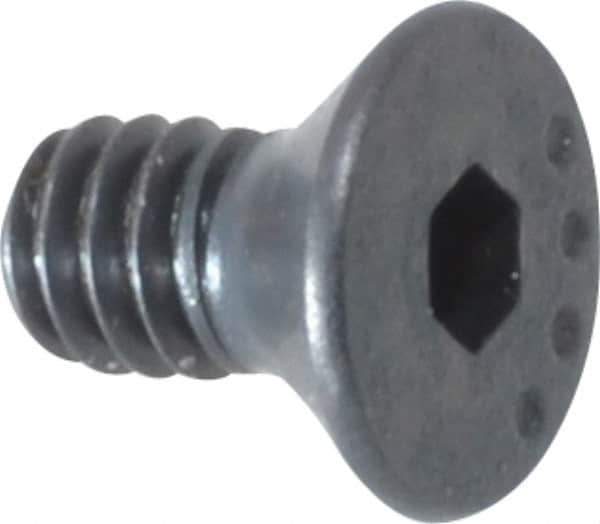 Made in USA - #5-40 UNC Hex Socket Drive, 82° Flat Screw - Alloy Steel, Black Oxide Finish, Fully Threaded, 1/4" OAL - Industrial Tool & Supply