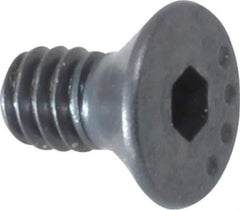 Made in USA - #5-40 UNC Hex Socket Drive, 82° Flat Screw - Alloy Steel, Black Oxide Finish, Fully Threaded, 1/4" OAL - Industrial Tool & Supply