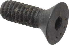 Made in USA - #5-40 UNC Hex Socket Drive, 82° Flat Screw - Alloy Steel, Black Oxide Finish, Fully Threaded, 3/8" OAL - Industrial Tool & Supply