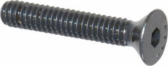 Made in USA - #5-40 UNC Hex Socket Drive, 82° Flat Screw - Alloy Steel, Black Oxide Finish, Fully Threaded, 3/4" OAL - Industrial Tool & Supply