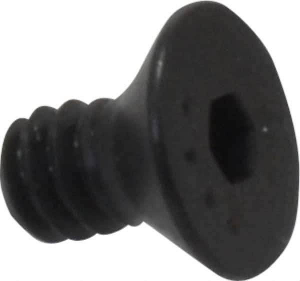 Made in USA - #6-32 UNC Hex Socket Drive, 82° Flat Screw - Alloy Steel, Black Oxide Finish, Fully Threaded, 1/4" OAL - Industrial Tool & Supply
