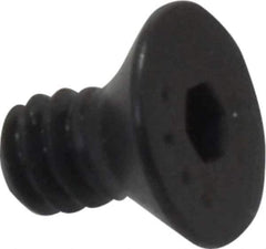 Made in USA - #6-32 UNC Hex Socket Drive, 82° Flat Screw - Alloy Steel, Black Oxide Finish, Fully Threaded, 1/4" OAL - Industrial Tool & Supply