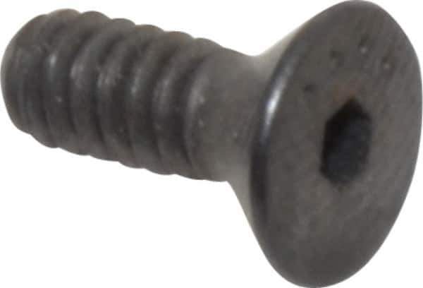 Made in USA - #6-32 UNC Hex Socket Drive, 82° Flat Screw - Alloy Steel, Black Oxide Finish, Fully Threaded, 3/8" OAL - Industrial Tool & Supply