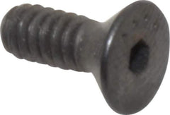 Made in USA - #6-32 UNC Hex Socket Drive, 82° Flat Screw - Alloy Steel, Black Oxide Finish, Fully Threaded, 3/8" OAL - Industrial Tool & Supply