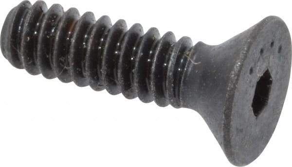Made in USA - #6-32 UNC Hex Socket Drive, 82° Flat Screw - Alloy Steel, Black Oxide Finish, Fully Threaded, 1/2" OAL - Industrial Tool & Supply