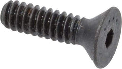 Made in USA - #6-32 UNC Hex Socket Drive, 82° Flat Screw - Alloy Steel, Black Oxide Finish, Fully Threaded, 1/2" OAL - Industrial Tool & Supply