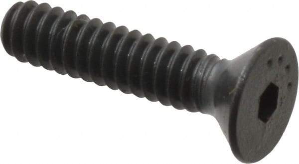 Made in USA - #6-32 UNC Hex Socket Drive, 82° Flat Screw - Alloy Steel, Black Oxide Finish, Fully Threaded, 5/8" OAL - Industrial Tool & Supply