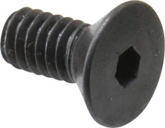 Made in USA - #8-32 UNC Hex Socket Drive, 82° Flat Screw - Alloy Steel, Black Oxide Finish, Fully Threaded, 3/8" OAL - Industrial Tool & Supply