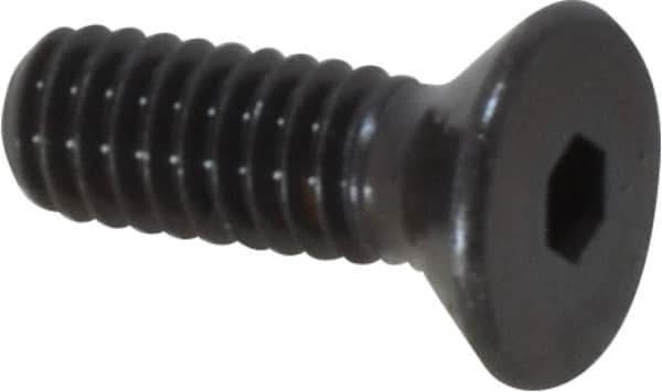 Made in USA - #8-32 UNC Hex Socket Drive, 82° Flat Screw - Alloy Steel, Black Oxide Finish, Fully Threaded, 1/2" OAL - Industrial Tool & Supply