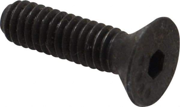 Made in USA - #8-32 UNC Hex Socket Drive, 82° Flat Screw - Alloy Steel, Black Oxide Finish, Fully Threaded, 5/8" OAL - Industrial Tool & Supply