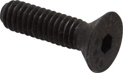 Made in USA - #8-32 UNC Hex Socket Drive, 82° Flat Screw - Alloy Steel, Black Oxide Finish, Fully Threaded, 5/8" OAL - Industrial Tool & Supply