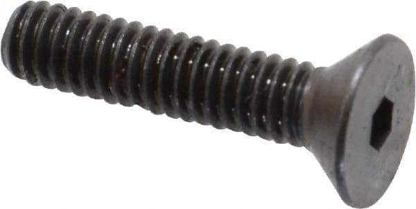 Made in USA - #8-32 UNC Hex Socket Drive, 82° Flat Screw - Alloy Steel, Black Oxide Finish, Fully Threaded, 3/4" OAL - Industrial Tool & Supply