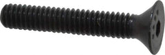 Made in USA - #8-32 UNC Hex Socket Drive, 82° Flat Screw - Alloy Steel, Black Oxide Finish, Fully Threaded, 1" OAL - Industrial Tool & Supply