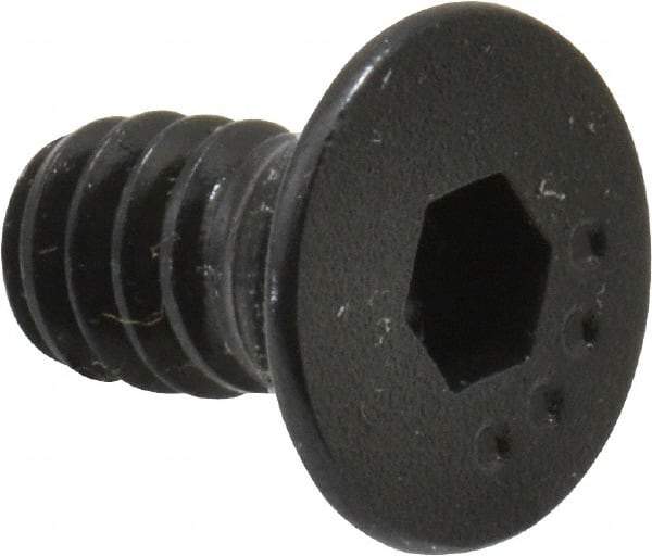 Made in USA - #10-24 UNC Hex Socket Drive, 82° Flat Screw - Alloy Steel, Black Oxide Finish, Fully Threaded, 3/8" OAL - Industrial Tool & Supply
