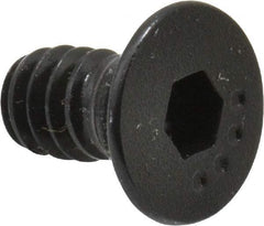 Made in USA - #10-24 UNC Hex Socket Drive, 82° Flat Screw - Alloy Steel, Black Oxide Finish, Fully Threaded, 3/8" OAL - Industrial Tool & Supply
