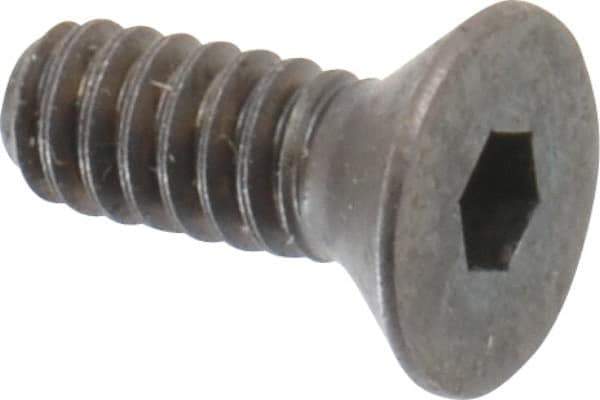 Made in USA - #10-24 UNC Hex Socket Drive, 82° Flat Screw - Alloy Steel, Black Oxide Finish, Fully Threaded, 1/2" OAL - Industrial Tool & Supply