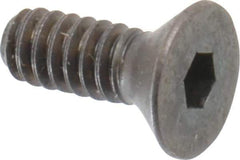 Made in USA - #10-24 UNC Hex Socket Drive, 82° Flat Screw - Alloy Steel, Black Oxide Finish, Fully Threaded, 1/2" OAL - Industrial Tool & Supply
