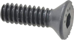 Made in USA - #10-24 UNC Hex Socket Drive, 82° Flat Screw - Alloy Steel, Black Oxide Finish, Fully Threaded, 5/8" OAL - Industrial Tool & Supply