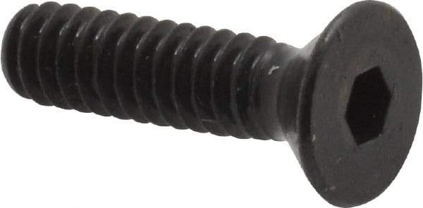 Made in USA - #10-24 UNC Hex Socket Drive, 82° Flat Screw - Alloy Steel, Black Oxide Finish, Fully Threaded, 3/4" OAL - Industrial Tool & Supply