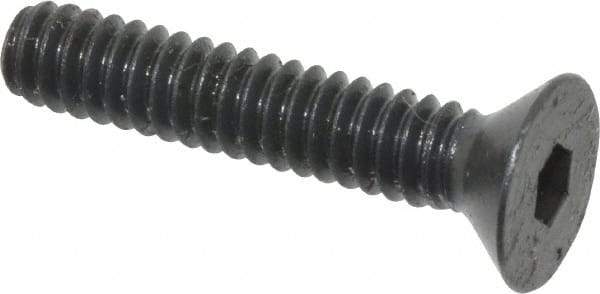 Made in USA - #10-24 UNC Hex Socket Drive, 82° Flat Screw - Alloy Steel, Black Oxide Finish, Fully Threaded, 1" OAL - Industrial Tool & Supply