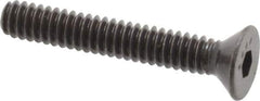 Made in USA - #10-24 UNC Hex Socket Drive, 82° Flat Screw - Alloy Steel, Black Oxide Finish, Fully Threaded, 1-1/4" OAL - Industrial Tool & Supply