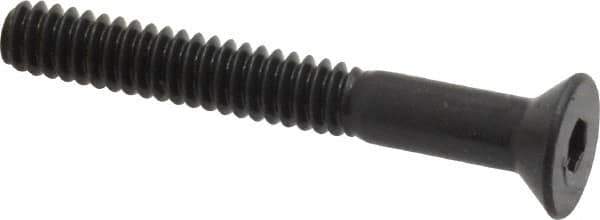 Made in USA - #10-24 UNC Hex Socket Drive, 82° Flat Screw - Alloy Steel, Black Oxide Finish, Fully Threaded, 1-1/2" OAL - Industrial Tool & Supply