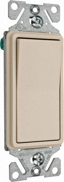 Cooper Wiring Devices - 1 Pole, 120 to 277 VAC, 15 Amp, Commercial Grade, Rocker, Wall and Dimmer Light Switch - 1.44 Inch Wide x 4.19 Inch High, Fluorescent - Industrial Tool & Supply