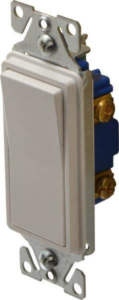 Cooper Wiring Devices - 1 Pole, 120 to 277 VAC, 15 Amp, Commercial Grade, Rocker, Wall and Dimmer Light Switch - 1.44 Inch Wide x 4.19 Inch High, Fluorescent - Industrial Tool & Supply