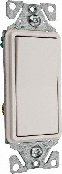 Cooper Wiring Devices - 3 Pole, 120 to 277 VAC, 15 Amp, Commercial Grade, Rocker, Wall and Dimmer Light Switch - 1.44 Inch Wide x 4.19 Inch High, Fluorescent - Industrial Tool & Supply