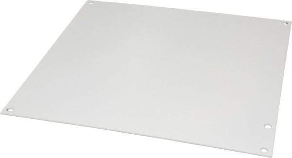 Cooper B-Line - 10-7/8" OAW x 10-7/8" OAH Powder Coat Finish Electrical Enclosure Nonperforated Panel - 12" x 12" Box, 14 Gauge Steel, Use with 12126-12CHC/12126-12CHSC/12126-12SC - Industrial Tool & Supply