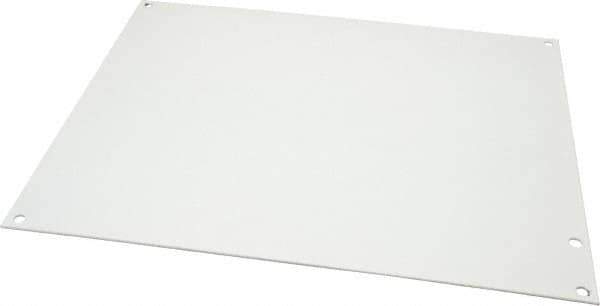 Cooper B-Line - 10-7/8" OAW x 12-7/8" OAH Powder Coat Finish Electrical Enclosure Nonperforated Panel - 14" x 12" Box, 14 Gauge Steel, Use with 14126-12CHC/14126-12CHCS/14126-12CHQRC/14126-12CHSC/14126-12LC/14126-12SC/14126-FTC/14128-12CHC - Industrial Tool & Supply