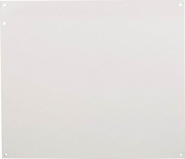 Cooper B-Line - 12-7/8" OAW x 14-7/8" OAH Powder Coat Finish Electrical Enclosure Nonperforated Panel - 16" x 14" Box, 14 Gauge Steel, Use with 161410-12CHC/16146-12CHC/16146-12CHCS/16146-12CHQRC/16146-12LC/16146-12SC/16146-FTC/16148-12CHC - Industrial Tool & Supply