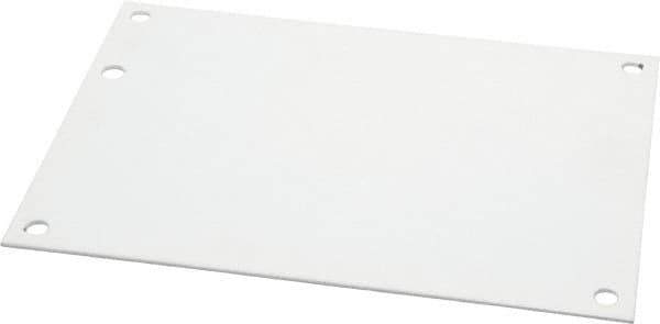 Cooper B-Line - 4-7/8" OAW x 6-7/8" OAH Powder Coat Finish Electrical Enclosure Nonperforated Panel - 8" x 6" Box, 14 Gauge Steel, Use with 863.5-12CHC/863.5-12CHQRC/863.5-12LC/863.5-12SC/864-12CHSC/864-FTC/866-12CHC/866-12CHSC/866-12SC - Industrial Tool & Supply