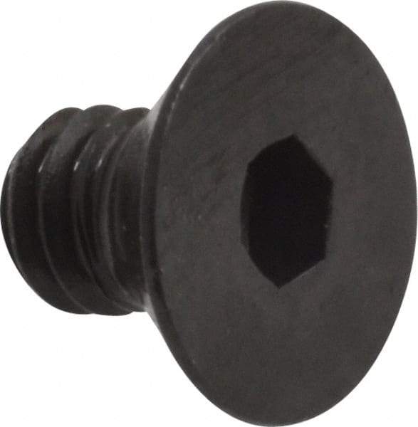 Made in USA - 1/4-20 UNC Hex Socket Drive, 82° Flat Screw - Alloy Steel, Black Oxide Finish, Fully Threaded, 3/8" OAL - Industrial Tool & Supply