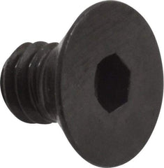 Made in USA - 1/4-20 UNC Hex Socket Drive, 82° Flat Screw - Alloy Steel, Black Oxide Finish, Fully Threaded, 3/8" OAL - Industrial Tool & Supply