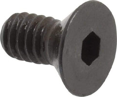 Made in USA - 1/4-20 UNC Hex Socket Drive, 82° Flat Screw - Alloy Steel, Black Oxide Finish, Fully Threaded, 1/2" OAL - Industrial Tool & Supply