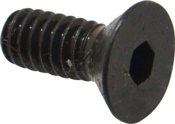 Made in USA - 1/4-20 UNC Hex Socket Drive, 82° Flat Screw - Alloy Steel, Black Oxide Finish, Fully Threaded, 5/8" OAL - Industrial Tool & Supply