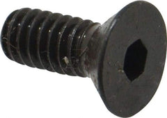 Made in USA - 1/4-20 UNC Hex Socket Drive, 82° Flat Screw - Alloy Steel, Black Oxide Finish, Fully Threaded, 5/8" OAL - Industrial Tool & Supply